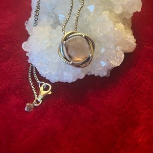 David Yurman Infinity necklace with Morganite- 925 Sterling Silver - 18” chain